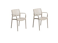 Stapelbare stoelen met armleuningen, versterkt met glasvezel, laadvermogen tot 250 kg - cappuccino (x6) - afbeelding 2 van  7