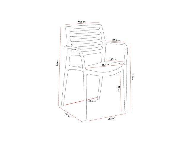 Stapelbare stoelen met armleuningen, versterkt met glasvezel, laadvermogen tot 250 kg - cappuccino (x6) - afbeelding 6 van  7