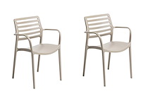 Stapelbare stoelen met armleuningen, versterkt met glasvezel, laadvermogen tot 250 kg - cappuccino (x6) - afbeelding 1 van  4