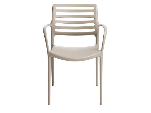 Stapelbare stoelen met armleuningen, versterkt met glasvezel, laadvermogen tot 250 kg - cappuccino (x6) - afbeelding 2 van  4