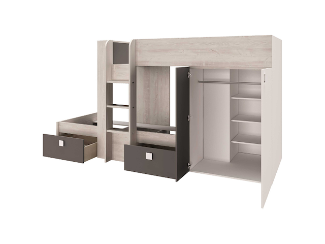 Stapelbed beau 90x190 cm - grenen/bruin - afbeelding 4 van  7