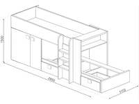 Stapelbed beau 90x190 cm - grenen/bruin - afbeelding 5 van  7