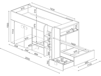 Stapelbed beau 90x190 cm - grenen/bruin - afbeelding 5 van  7