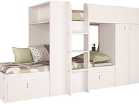 Stapelbed beau (lattenbodem onderste bed niet inbegrepen) - wit - afbeelding 7 van  7