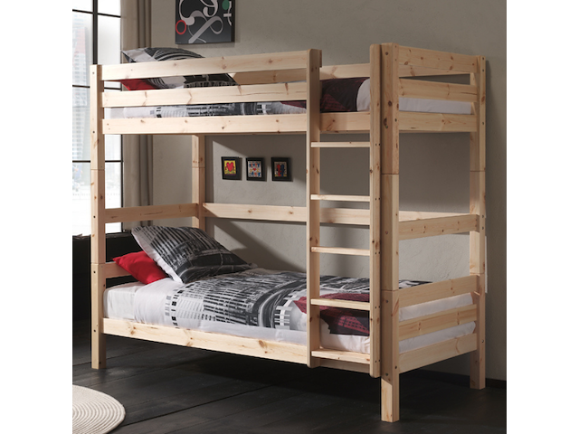 Stapelbed claire hoog - dennenhout - afbeelding 1 van  3