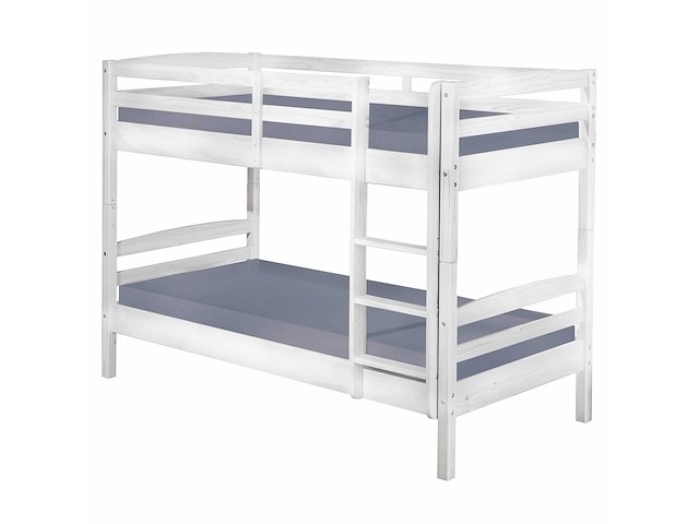 Stapelbed david 90x200 - white wash - afbeelding 1 van  6