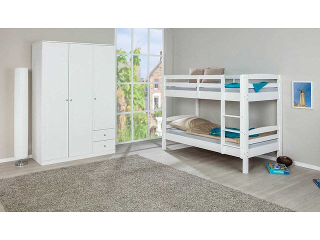 Stapelbed david 90x200 - white wash - afbeelding 4 van  6