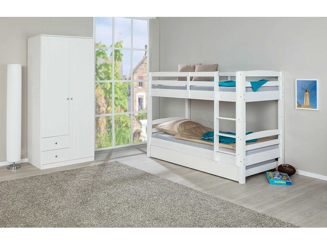 Stapelbed david 90x200 - white wash - afbeelding 5 van  6