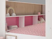 Stapelbed leo incl. matrasbodems - wit/blauw/roze - afbeelding 6 van  7