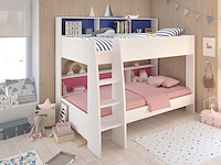 Stapelbed leo incl. matrasbodems - wit/blauw/roze - afbeelding 1 van  7
