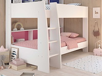Stapelbed leo incl. matrasbodems - wit/blauw/roze - afbeelding 2 van  7