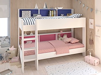 Stapelbed leo incl. matrasbodems - wit/blauw/roze - afbeelding 3 van  7