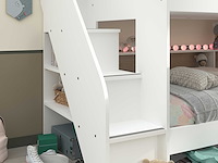 Stapelbed lester 90x200 met opbergruimte - wit/eik - afbeelding 4 van  7