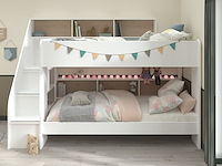 Stapelbed lester 90x200 met opbergruimte - wit/eik - afbeelding 7 van  7