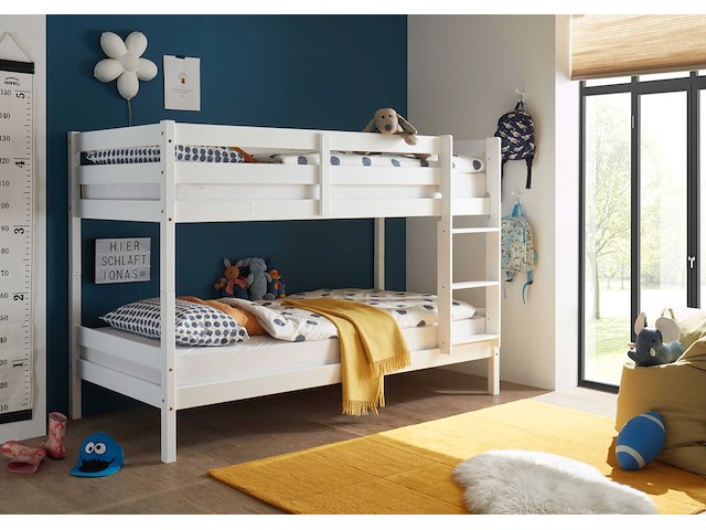 Stapelbed maren 90x200 - met lattenbodems - wit - afbeelding 2 van  6