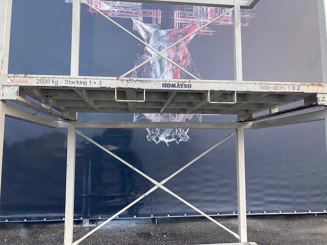 Stapeljuk stapelkrat intainer - 2620x1400x1757mm - stapelbaar 1+3 - 2500kg - grijs (2x) - afbeelding 2 van  2