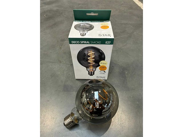 Star - 1x gloeilamp - deco spiral smokey - afbeelding 1 van  1