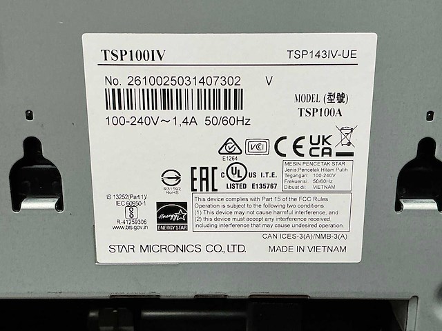 Star tsp100 ticketprinter - afbeelding 4 van  4