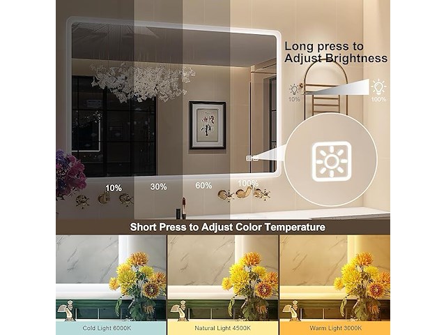 Starlead badkamerspiegel met verlichting - afbeelding 2 van  4