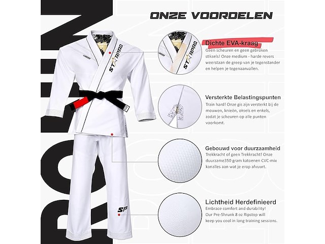 Starpro | ronin voorgekrompen premium jiu jitsu gi - afbeelding 4 van  4