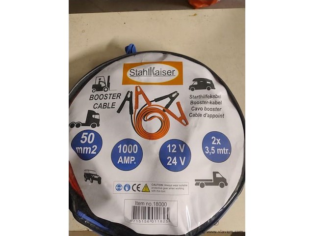 Startkabelset 3,5 m 12+24v 1000 amp - afbeelding 1 van  1
