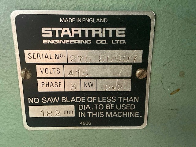 Startrite cirkelzaagmachine - afbeelding 5 van  7