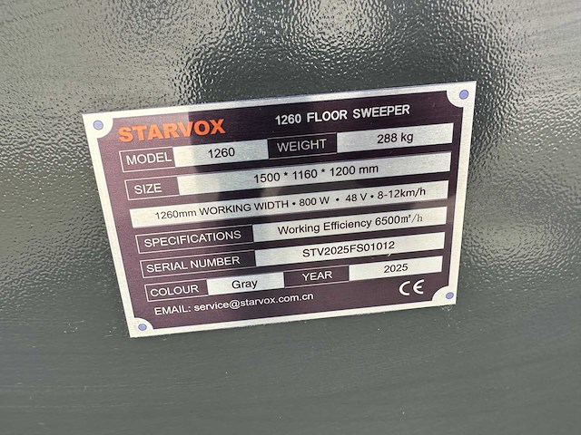 Starvox - 2025 - sv-1260 - zelfrijdende veegmachine - afbeelding 5 van  11