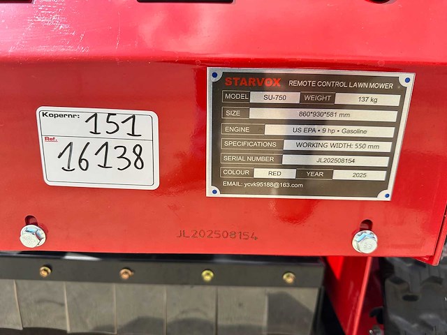 Starvox - su-750 - telegeleide rupsgrasmaaier - afbeelding 6 van  14