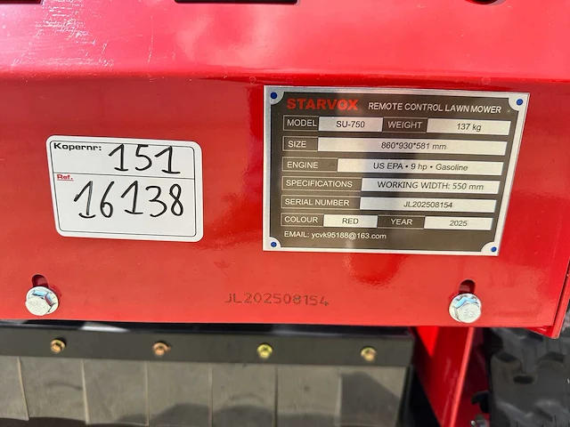 Starvox - su-750 - telegeleide rupsgrasmaaier - afbeelding 14 van  14