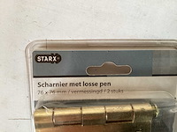 Starx scharnier met losse pen 76x76mm (76x) - afbeelding 2 van  5