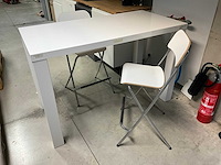 Statafel + 2x barkruk