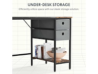 Stationair computerbureau met plank, stationair computerbord met 3 opbergplanken - afbeelding 4 van  8