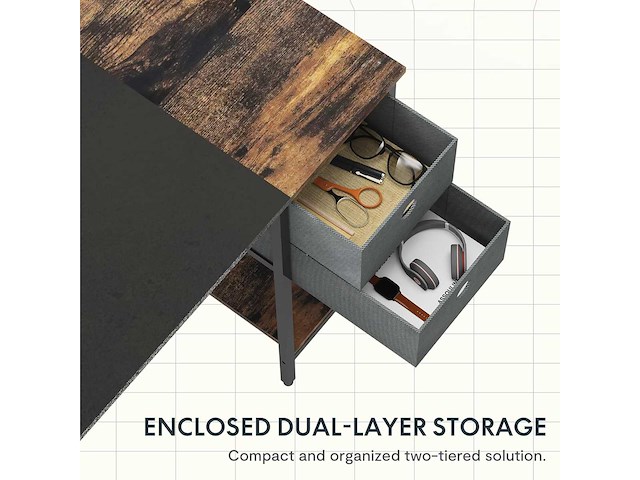 Stationair computerbureau met plank, stationair computerbord met 3 opbergplanken - afbeelding 5 van  8