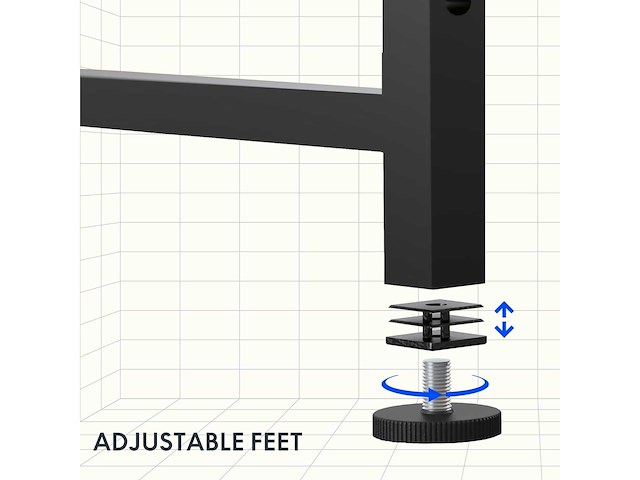 Stationair computerbureau met plank, stationair computerbord met 3 opbergplanken - afbeelding 6 van  8