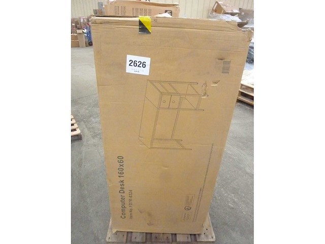 Stationair computerbureau met plank, stationair computerbord met 3 opbergplanken - afbeelding 8 van  8