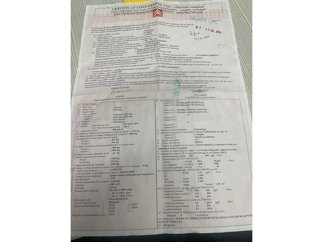 Stationwagen citroen berlingo, type g*9hw*, variant gj9hw, versie gj9hwc, ch.nr. vf7gj9hwc8j056274, bouwjaar 21-04-2008 (sleutel, inschrijvingsbewijs en gelijkvormigheidsattest) start niet - afbeelding 19 van  26