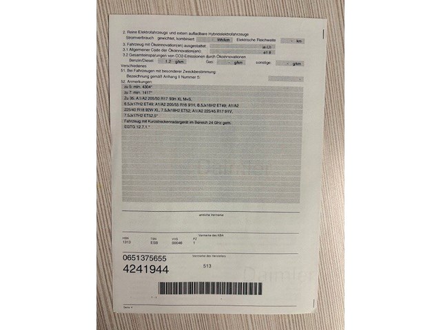 Stationwagen mercedes benz a 180d, type: 245g, variant: 1212p2, versie: mzaz1502, chassisnummer: wdd1760121j539511, bouwjaar: 18/10/2016, met inschrijvingsbewijs deel i, gelijkvormigheidsattest en 2 sleutels. - afbeelding 24 van  36