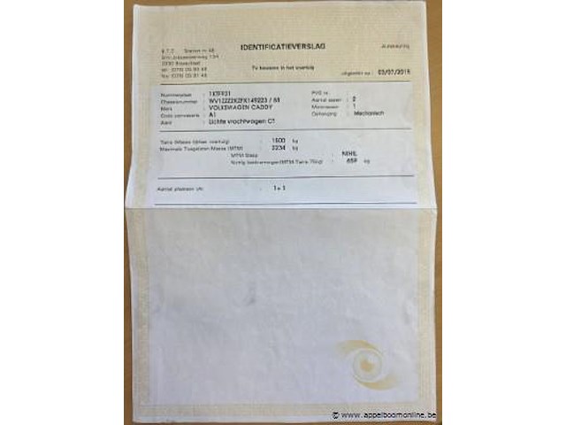 Stationwagen volkswagen caddy, cng, datum 1ste inschrijving 2/1/2015, chassisnummer wv1zzz2kzfx149223, 40003 km, euro 5b - afbeelding 6 van  15