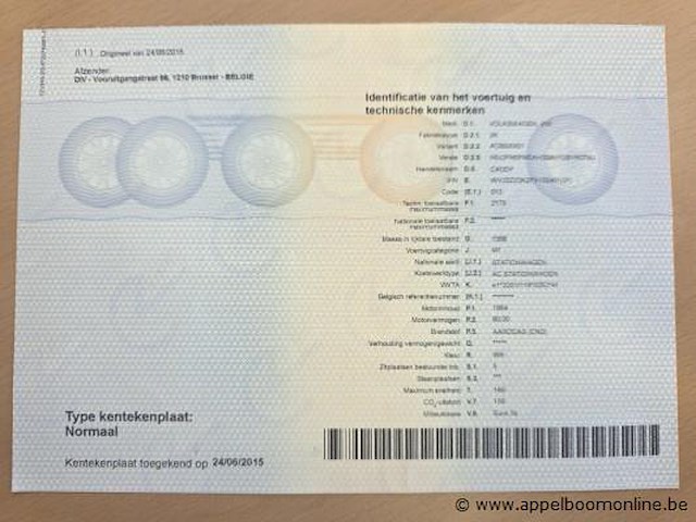 Stationwagen volkswagen caddy, cng, datum 1ste inschrijving 24/6/2015, chassisnummer wv2zzz2kzfx150401, km-stand laatste keuring 54.967, euro 5b - afbeelding 4 van  16