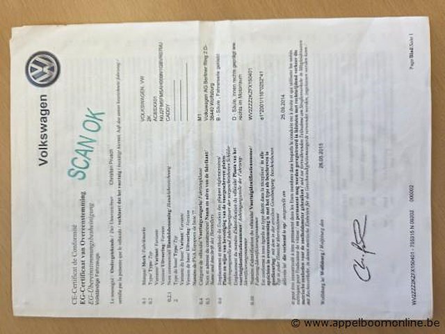 Stationwagen volkswagen caddy, cng, datum 1ste inschrijving 24/6/2015, chassisnummer wv2zzz2kzfx150401, km-stand laatste keuring 54.967, euro 5b - afbeelding 5 van  16