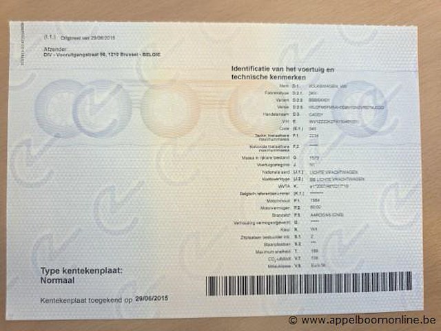 Stationwagen volkswagen caddy, cng, datum 1ste inschrijving 28/6/2015, chassinummer wv1zzz2kzfx150451, 76,829km, euro 5b - afbeelding 7 van  18