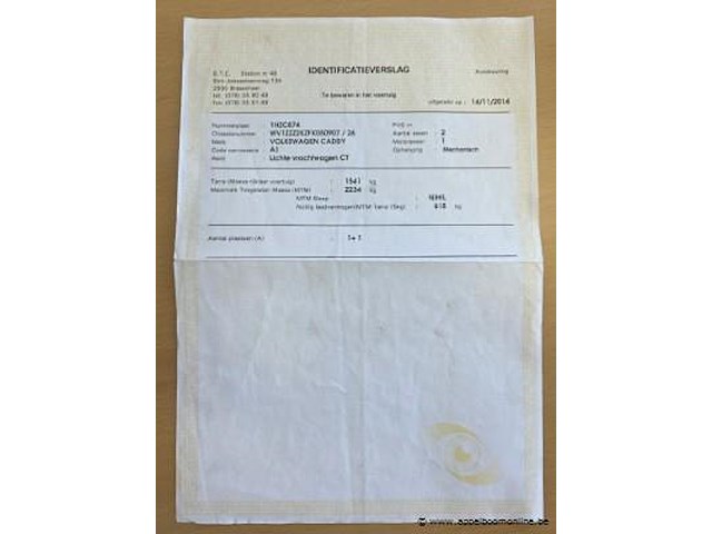 Stationwagen volkswagen caddy, cng, datum 1tse inschrijving 4/11/2014, chassisnummer wv1zzz2kzfx050907, 35497 km, euro 5b - afbeelding 9 van  18