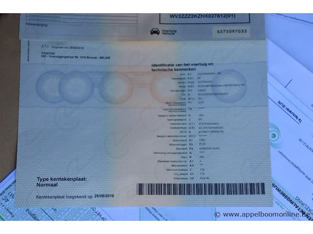 Stationwagen volkswagen caddy, datum 1ste inschr 29/08/2016, km-stand 51865, chassisnr wv2zzz2kzhx027612,cng, euro 6b schade rondom - afbeelding 3 van  14
