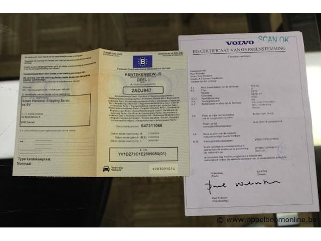Stationwagen volvo, xc60, datum 1e insch 21/03/2014, yv1dz73c1e2599050, 1969cm³, 133kw, diesel, euro 6b, 290471km, inschrijvingsbewijs deel i , gelijkvormigheidsattest - afbeelding 10 van  18
