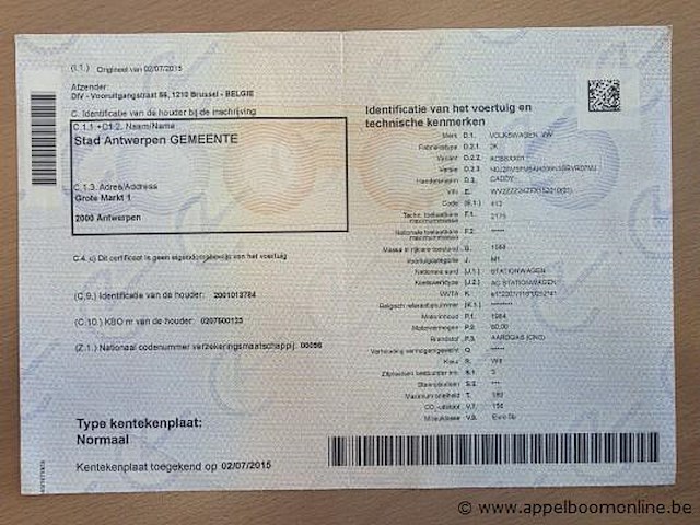 Stationwagen wolkswagen caddy, cng, datum 1ste inschrijving 2/7/2015, chassisnummer wv2zzz2kzfx152010 km-stand 54693 km, euro 5b - afbeelding 5 van  18