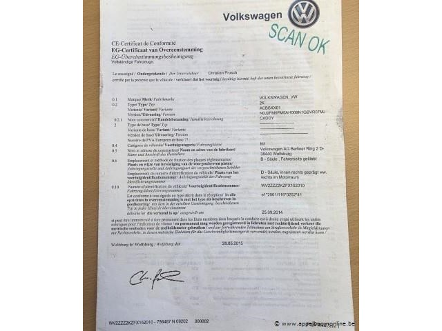 Stationwagen wolkswagen caddy, cng, datum 1ste inschrijving 2/7/2015, chassisnummer wv2zzz2kzfx152010 km-stand 54693 km, euro 5b - afbeelding 8 van  18
