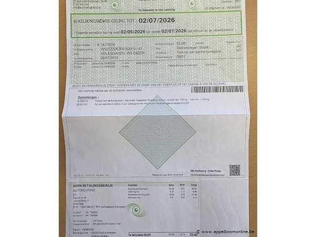 Stationwagen wolkswagen caddy, cng, datum 1ste inschrijving 2/7/2015, chassisnummer wv2zzz2kzfx152010 km-stand 54693 km, euro 5b - afbeelding 9 van  18