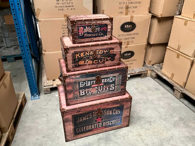 Stax biscuits decoratieve opbergkoffers set van 4 - afbeelding 1 van  11