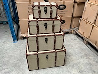 Stax canvas decoratieve opbergkoffers set van 4 - afbeelding 1 van  10