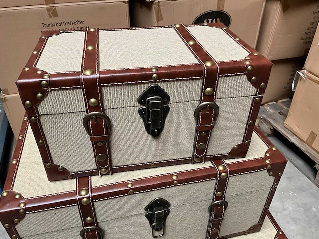 Stax canvas decoratieve opbergkoffers set van 4 - afbeelding 3 van  10